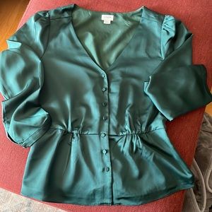 JCREW factory green blouse